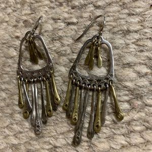 Silpada earrings sterling silver and gold tone